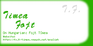 timea fojt business card